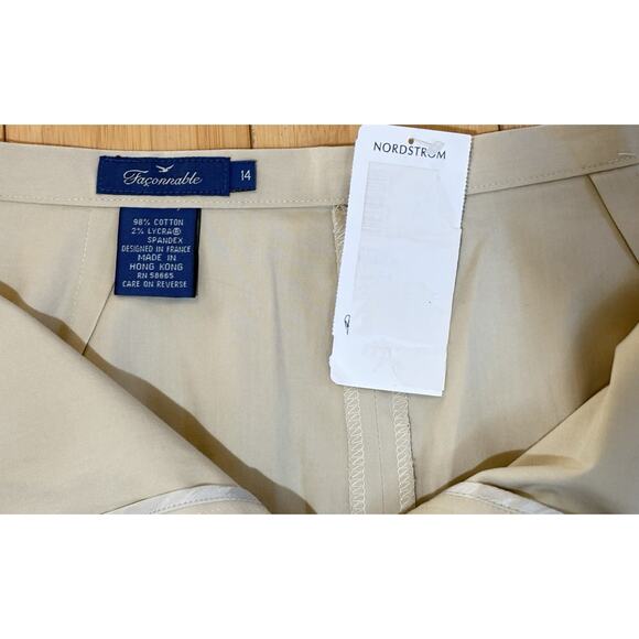 Faconnable Sz 14 NWT Maxi Skirt Women's Beige Classic Chino Office Career - Picture 5 of 8
